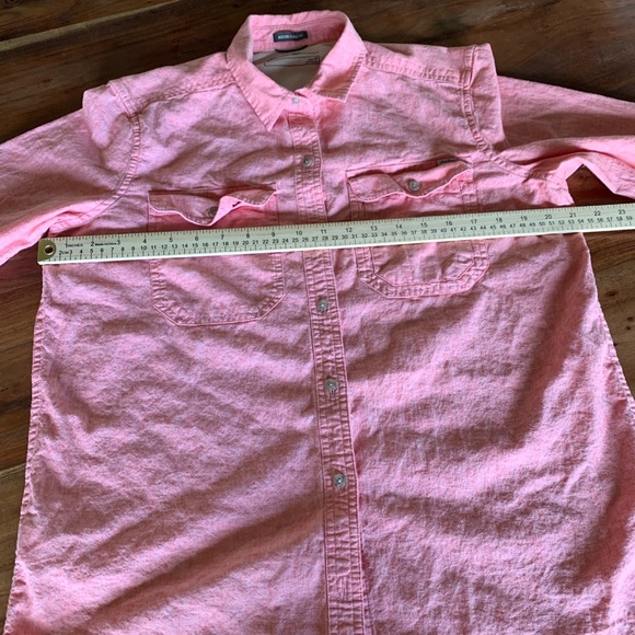 Eddie Bauer Pink Vented Long Sleeve Shirt Button-Down Women's Sz M Cotton Linen - Picture 7 of 8